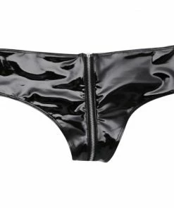 Laidtex Unzip Me Black PVC Panties Latex Clothing