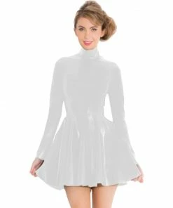 Laidtex Flirty Short PVC Skater Dress Latex Clothing