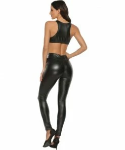 Laidtex Stretchy Black PVC Leggings