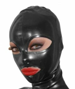 Laidtex Sexy Black Latex Mask Latex Clothing