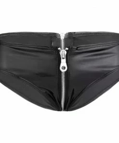 Laidtex Unzip Me Black PVC Panties Latex Clothing