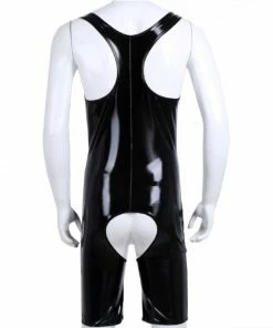 Laidtex Patent Open Crotch Catsuit
