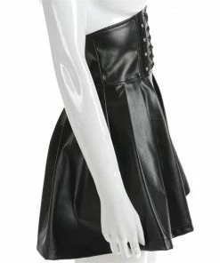 Laidtex Corseted PVC Skater Skirt Latex Clothing