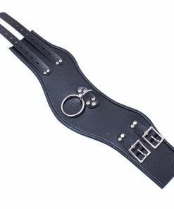 Laidtex Collars And Cuffs Black PU Leather Posture Collar