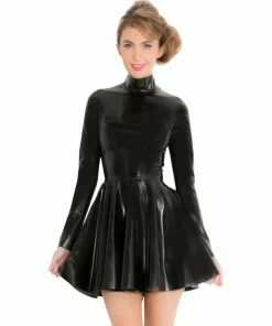Laidtex Flirty Short PVC Skater Dress Latex Clothing