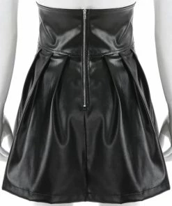 Laidtex Corseted PVC Skater Skirt Latex Clothing
