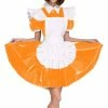 Laidtex White Aproned PVC Maid Dress