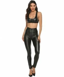 Laidtex Stretchy Black PVC Leggings