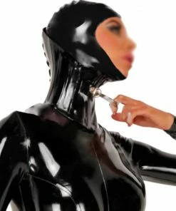 Laidtex Lace Up Latex Neck Corset