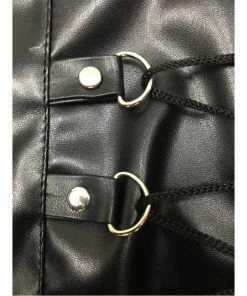 Laidtex High Waist Vinyl Lace Up Skirt