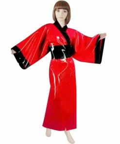Laidtex Exotic Shiny Latex Kimono Latex Clothing
