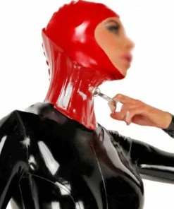 Laidtex Lace Up Latex Neck Corset